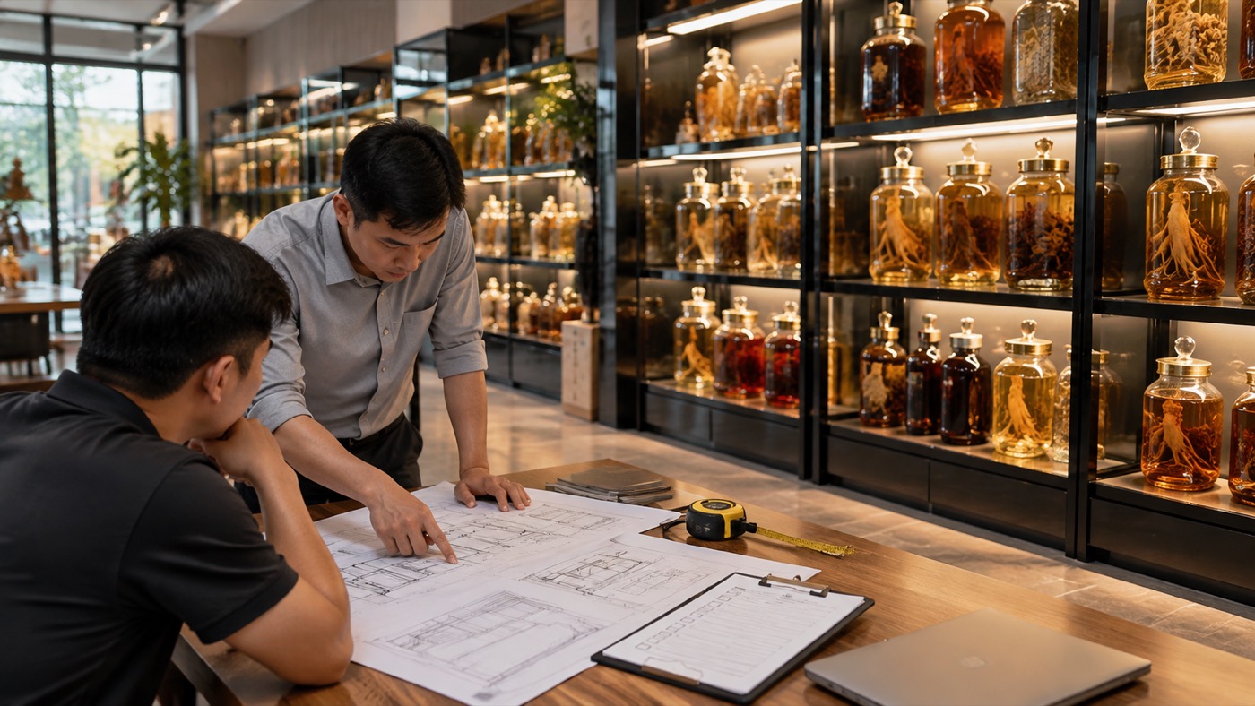 Checklist triển khai cách chọn kệ trưng bày bình rượu ngâm an toàn và hài hòa