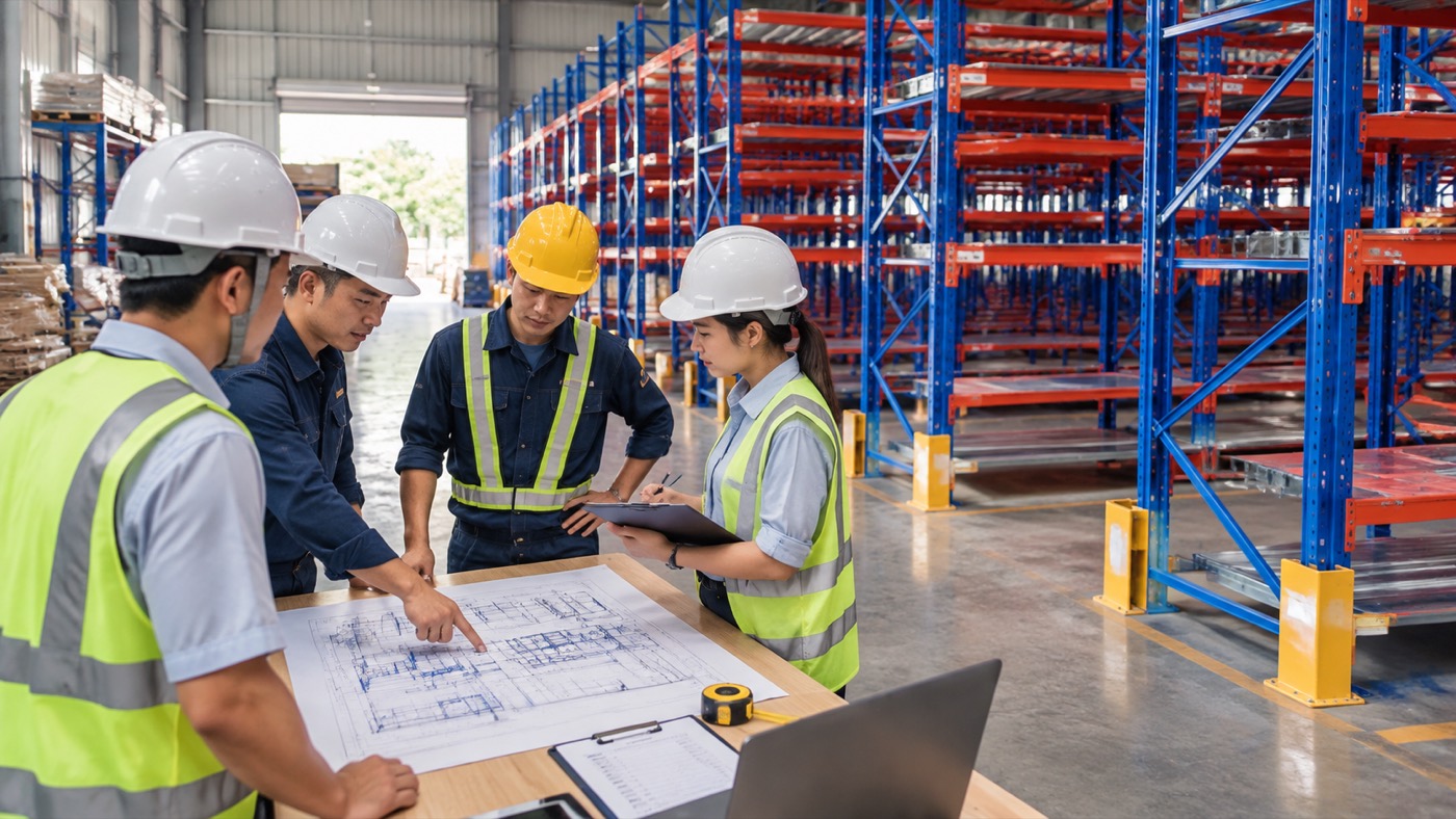 Checklist triển khai quy trình đặt thiết kế và lắp đặt kệ sắt để hàng