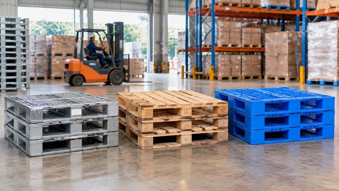 So sánh pallet thép, gỗ và nhựa: chọn loại phù hợp vận hành