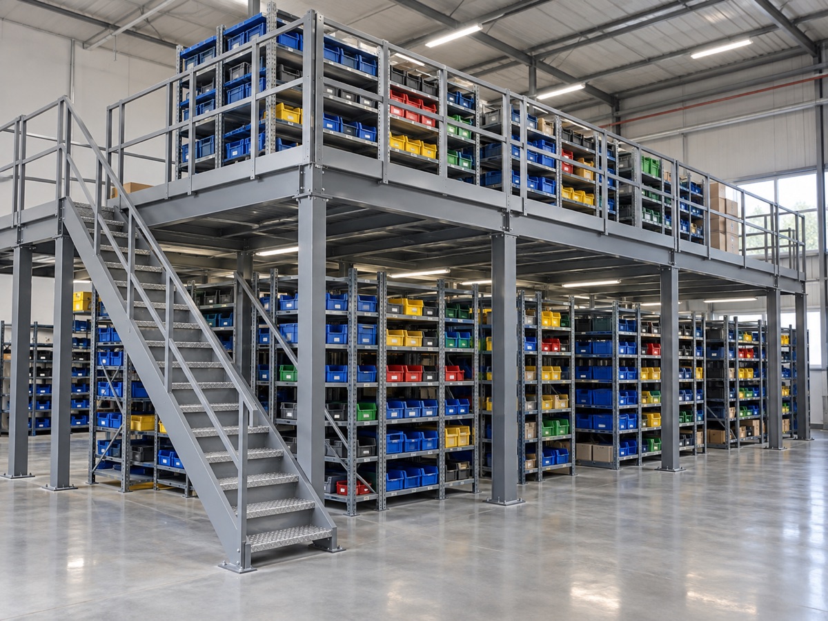 Kệ sàn mezzanine chứa linh kiện