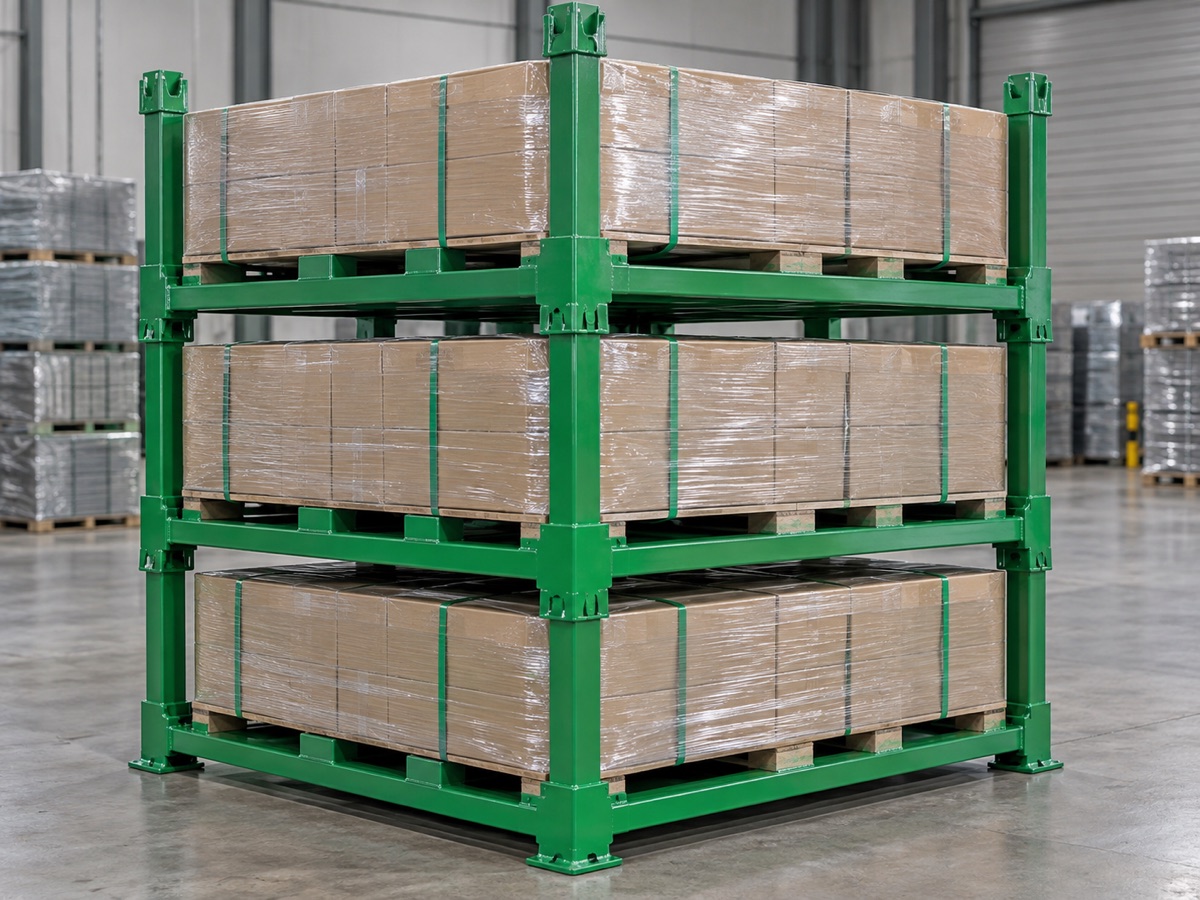 Pallet sắt xếp chồng dùng làm kệ chứa hàng