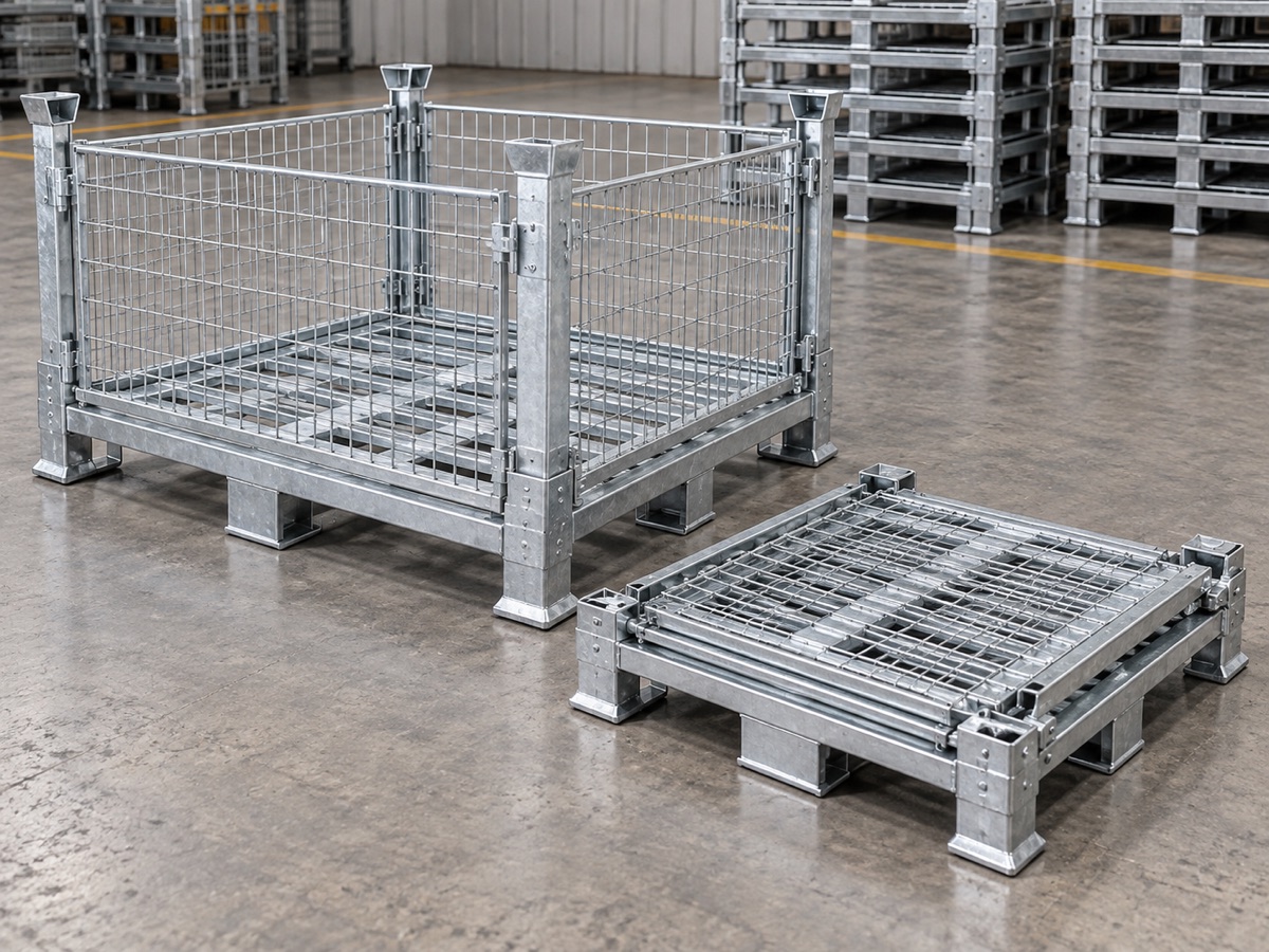 Pallet sắt xếp chồng gập – Pallets gấp gọn