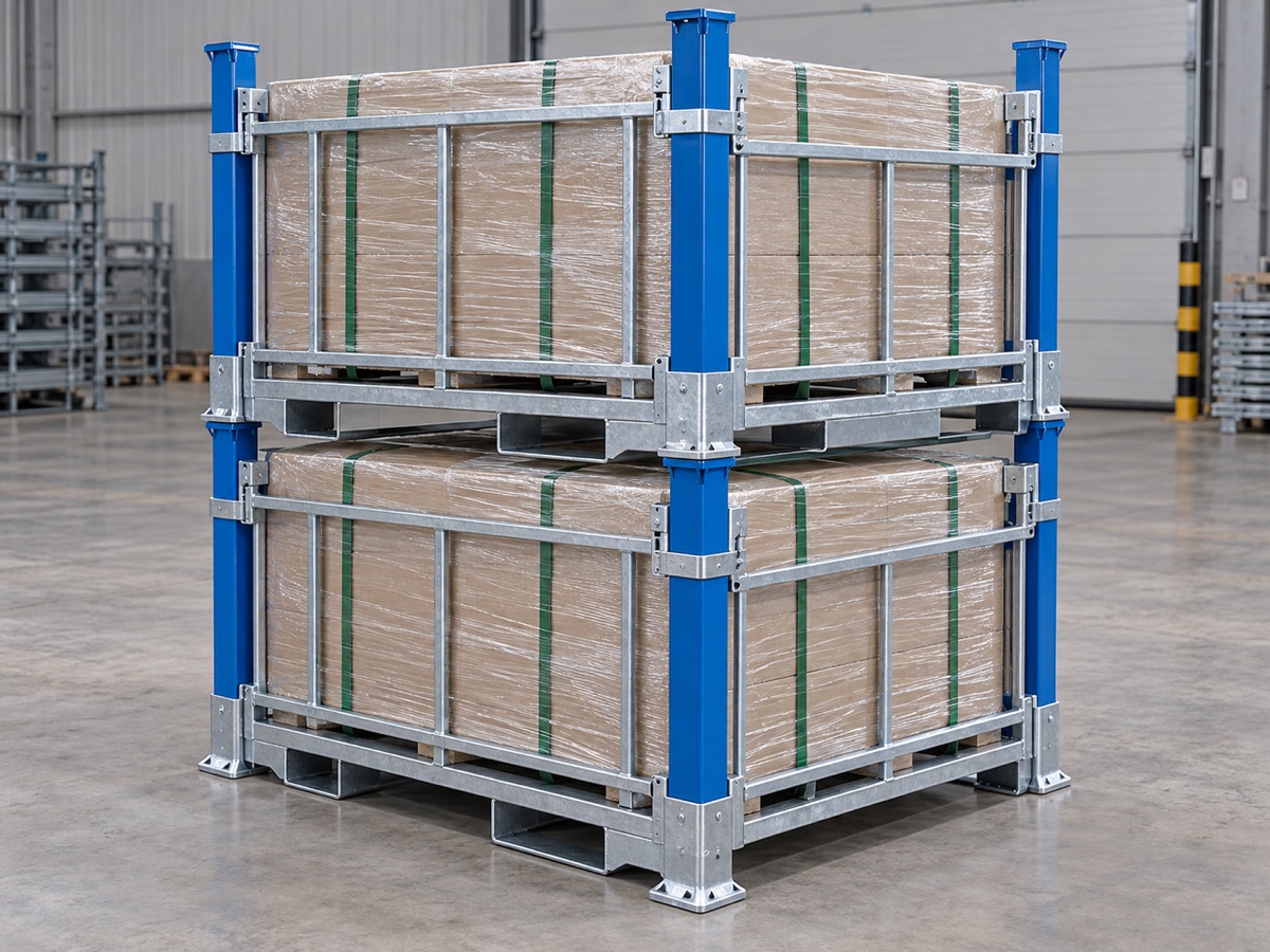 Pallet xếp chồng định vị theo hàng hoá